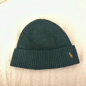 Ralph Lauren Dark Green Ribbed Beanie